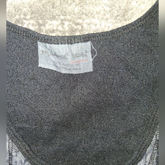 EUC Adorable Michael Stars Black W Gray Lace Front One Size Tank Top!! - Picture 3 of 6